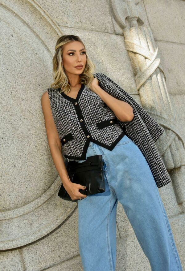 Imagem de Colete Meryl Prata Tweed Lurex -  Loubucca