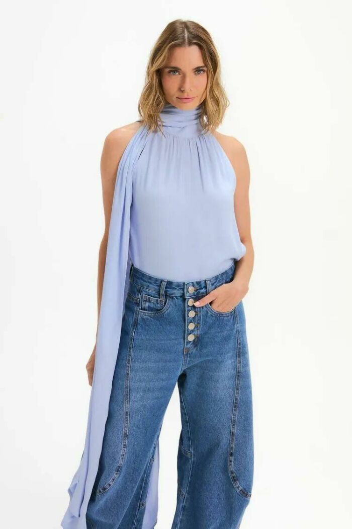 Imagem de Blusa Amanda Azul Ciel Le Blog