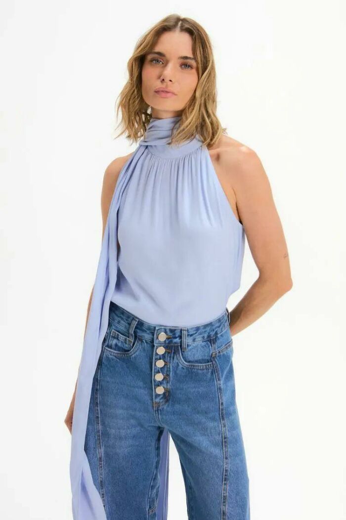 Imagem de Blusa Amanda Azul Ciel Le Blog