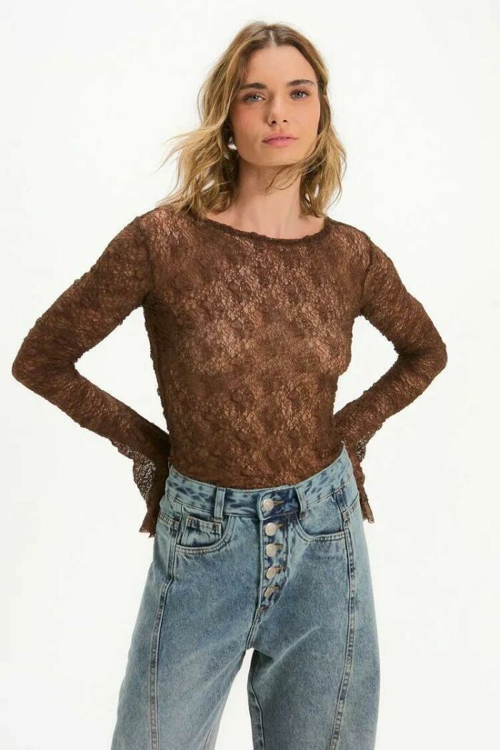 Imagem de Blusa Bianca Marrom Pareô