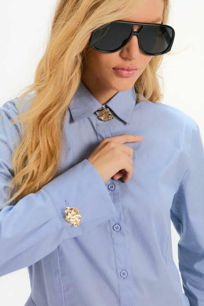 Imagem de Camisa Ana Azul Ciel Le Blog