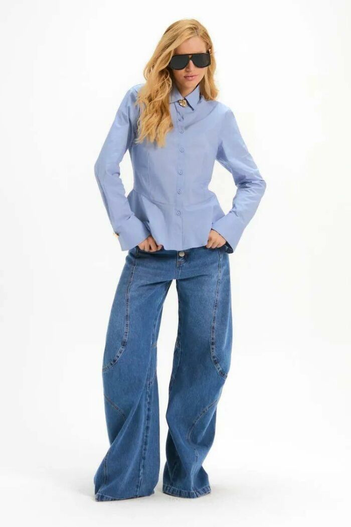 Imagem de Camisa Ana Azul Ciel Le Blog