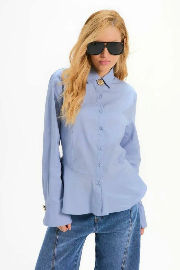 Imagem de Camisa Ana Azul Ciel Le Blog