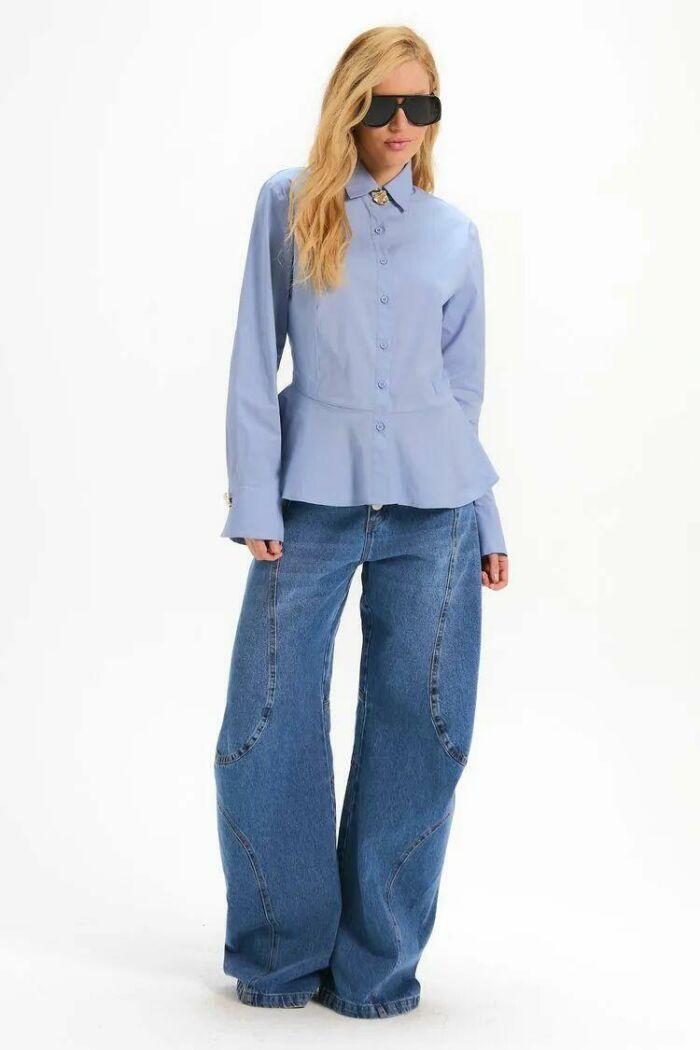 Imagem de Camisa Ana Azul Ciel Le Blog