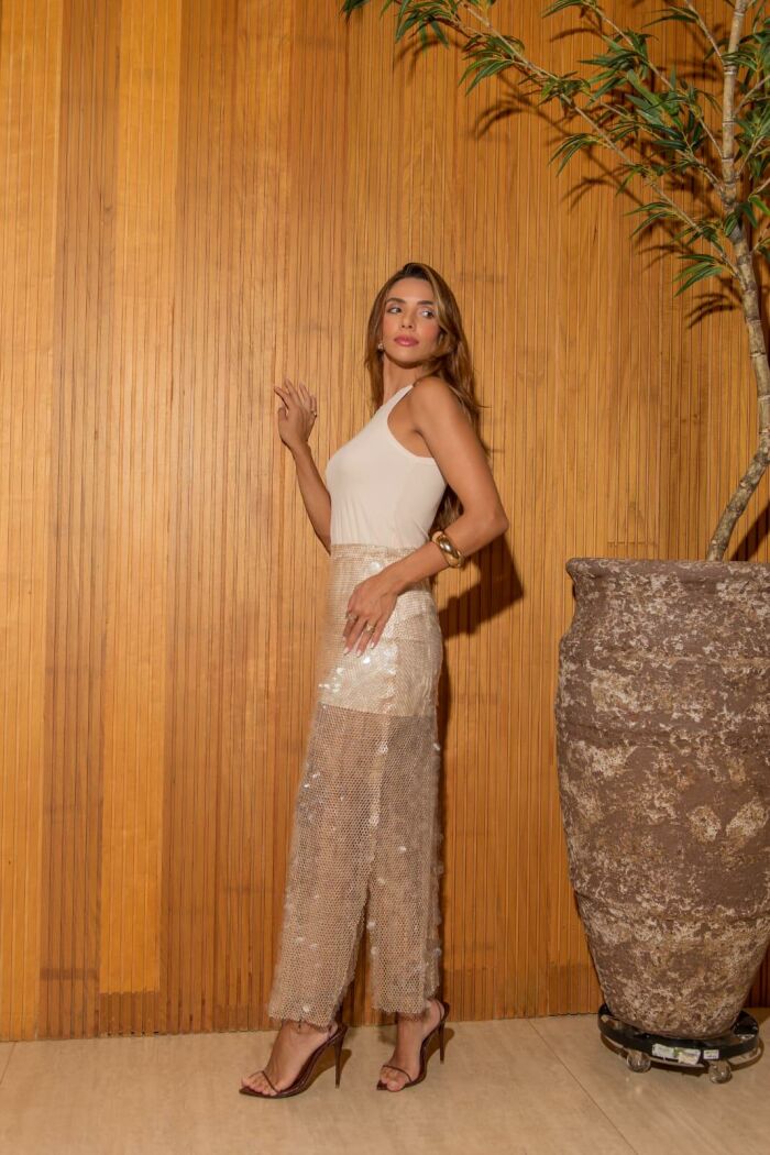 Imagem de Saia Paetê Dourada Olívia