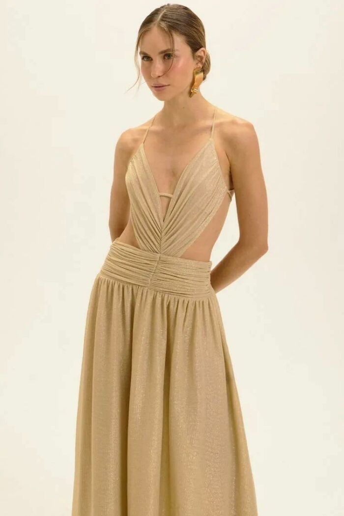 Imagem de Vestido Alana Dourado Le Blog