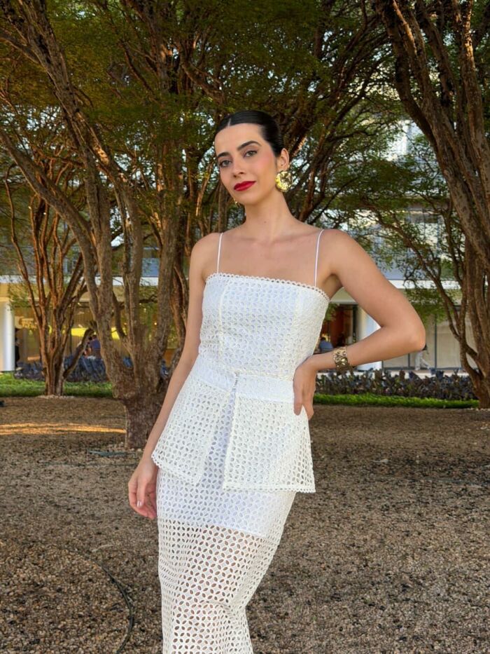 Imagem de Vestido Laise Peplum Branco Olívia