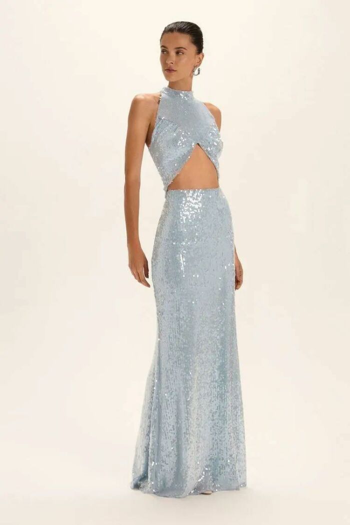 Imagem de Vestido Longo Nanda Azul Cotton Le Blog