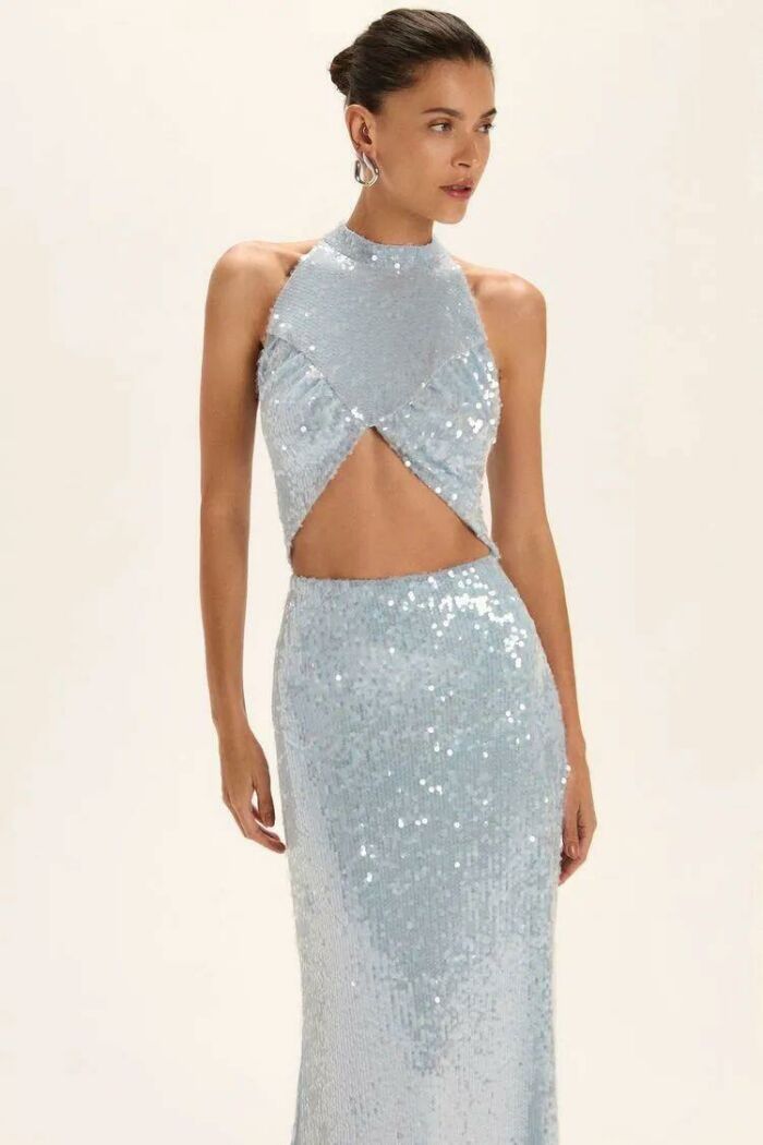 Imagem de Vestido Longo Nanda Azul Cotton Le Blog