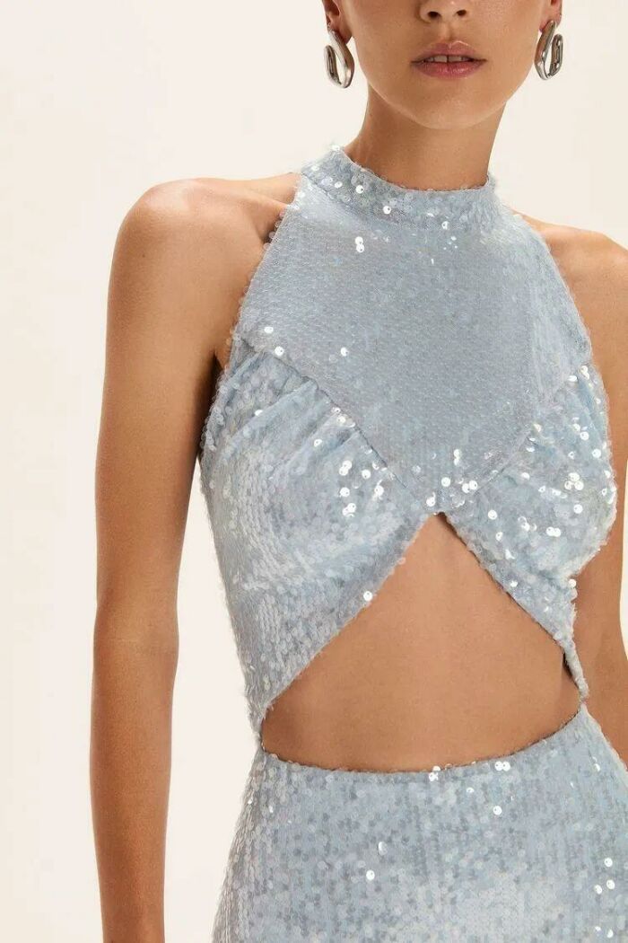 Imagem de Vestido Longo Nanda Azul Cotton Le Blog