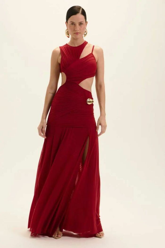 Imagem de Vestido Longo Rebeca Vermelho Bolero Le Blog