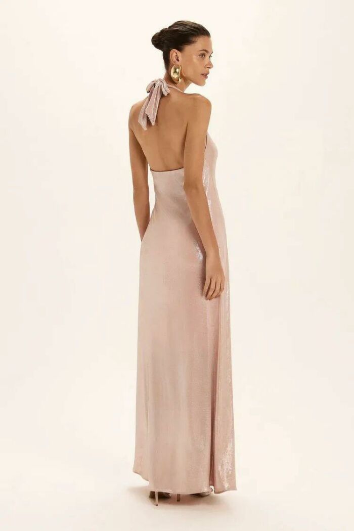 Imagem de Vestido Longo Selena Rosa Doce Brilho Le Blog