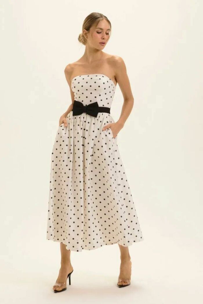 Imagem de Vestido Mídi Maísa Polka Dots Off White Le Blog