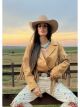 Imagem adicional 0 do item Jaqueta Curta Com Franjas Caramelo Mais Um Fashion