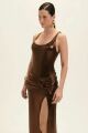Imagem adicional 3 do item Vestido Dominique Marrom Brilho Le Blog