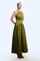 Imagem adicional 1 do item Vestido Mídi Amarração Costas e Pescoço Barra Ampla Verde Moss Zen
