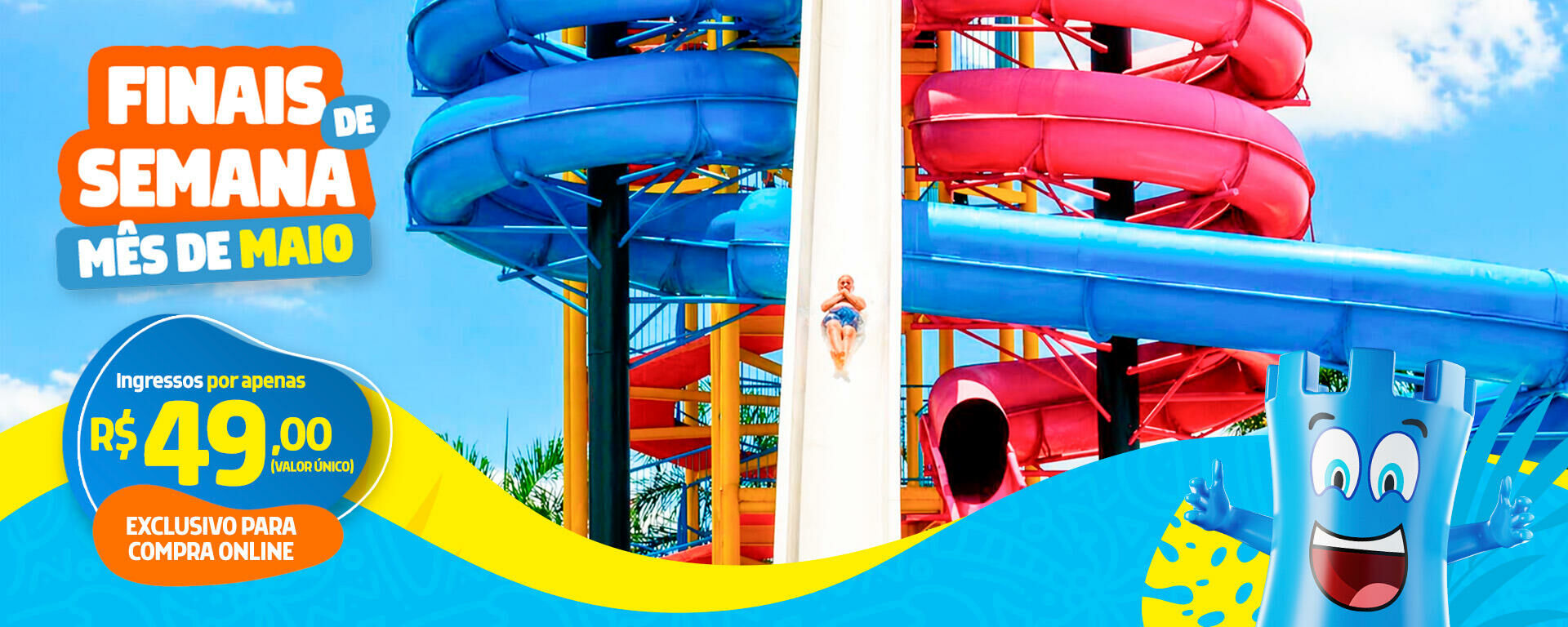 Banner feriado em Castelo Park Aquático