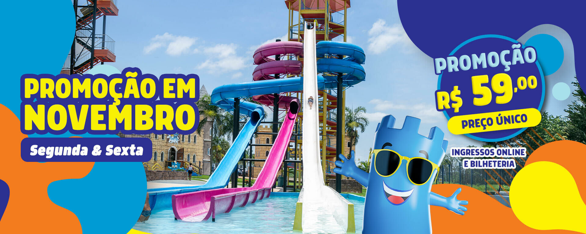Banner feriado em Castelo Park Aquático