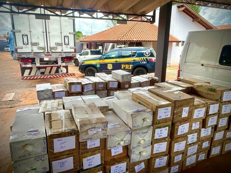 Imagem de compartilhamento para o artigo PRF apreende mais de 7 mil celulares em Chapadão do Sul da MS Todo dia
