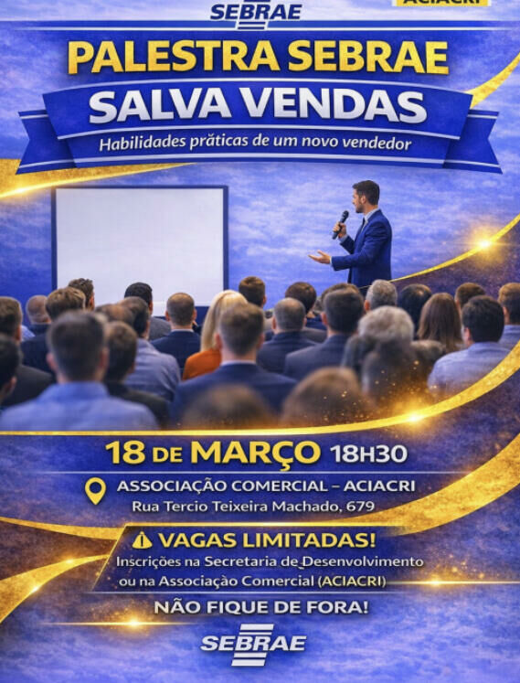 Imagem de compartilhamento para o artigo Palestra gratuita sobre técnicas de vendas será realizada nesta semana em Costa Rica da MS Todo dia