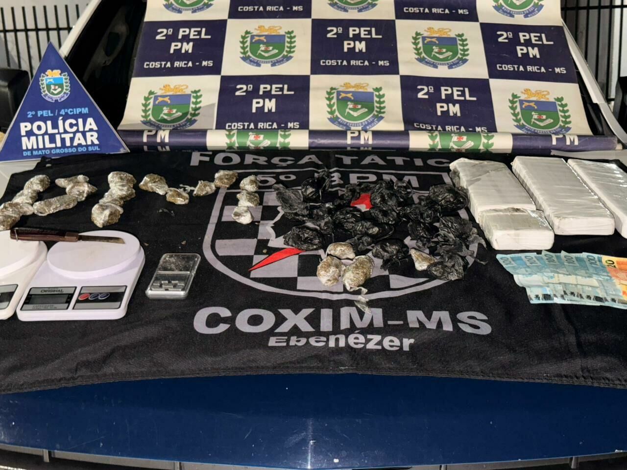 Imagem de compartilhamento para o artigo Em duas ações no fim de semana, três homens são presos por tráfico de drogas em Costa Rica da MS Todo dia