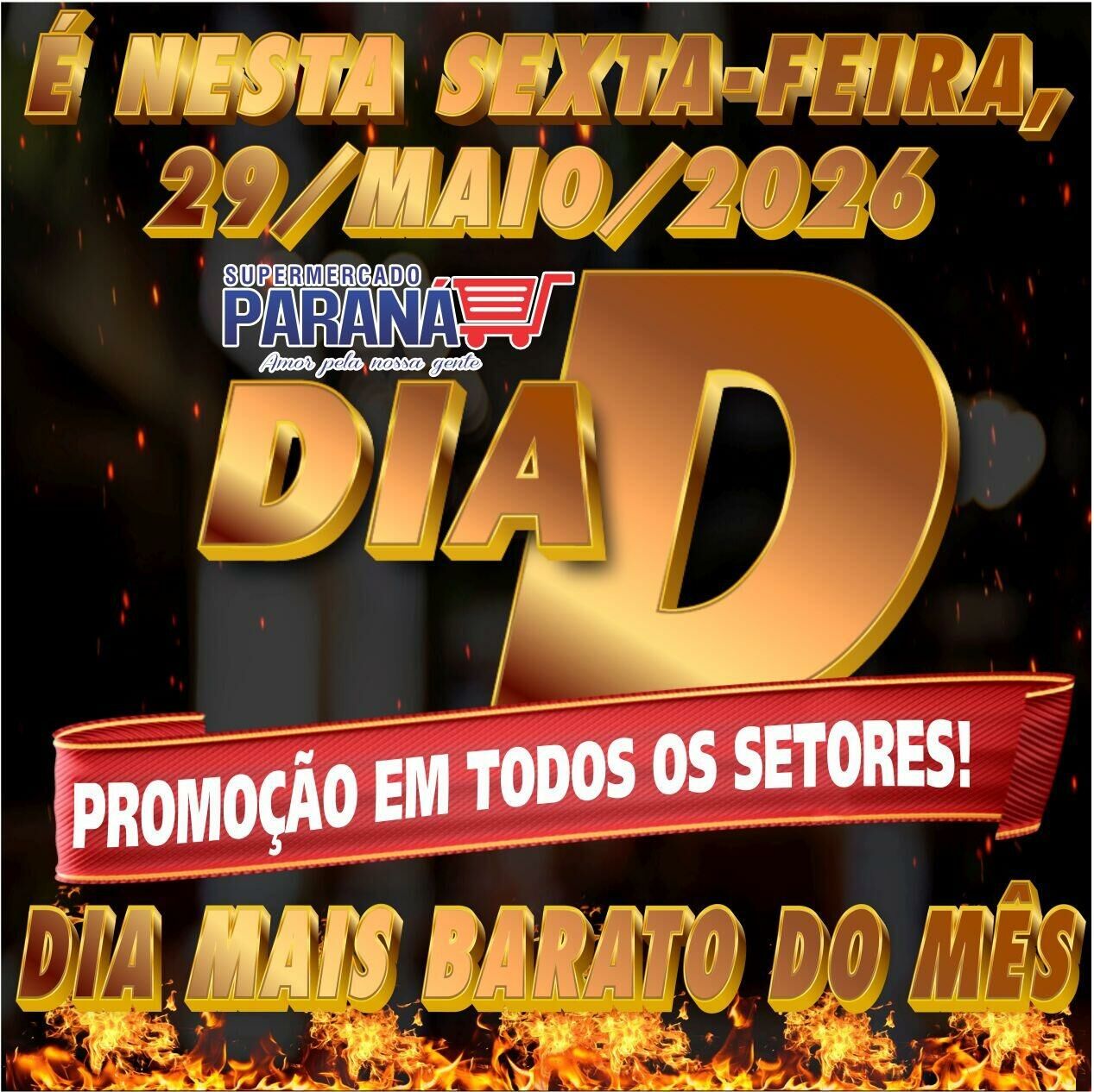 Imagem de compartilhamento para o artigo Supermercado Paraná realiza Dia D com grandes ofertas nas carnes de balcão e todos os setores nesta sexta-feira da MS Todo dia