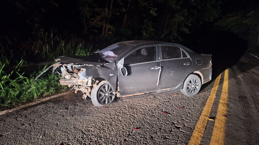 Imagem de compartilhamento para o artigo Carro fica destruído após colisão com ônibus na BR-060 em Paraíso das Águas da MS Todo dia