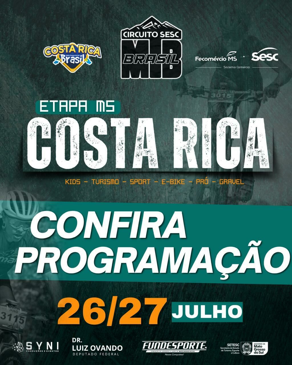 Imagem de compartilhamento para o artigo Circuito MTB Brasil 2025 começa hoje com etapa Pedal Kids e entrega de kits em Costa Rica da MS Todo dia