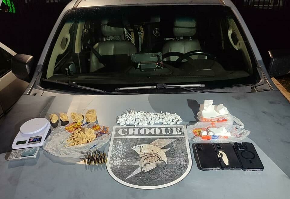 Imagem de compartilhamento para o artigo Casal é preso com cocaína e munições na BR-163 em Coxim da MS Todo dia