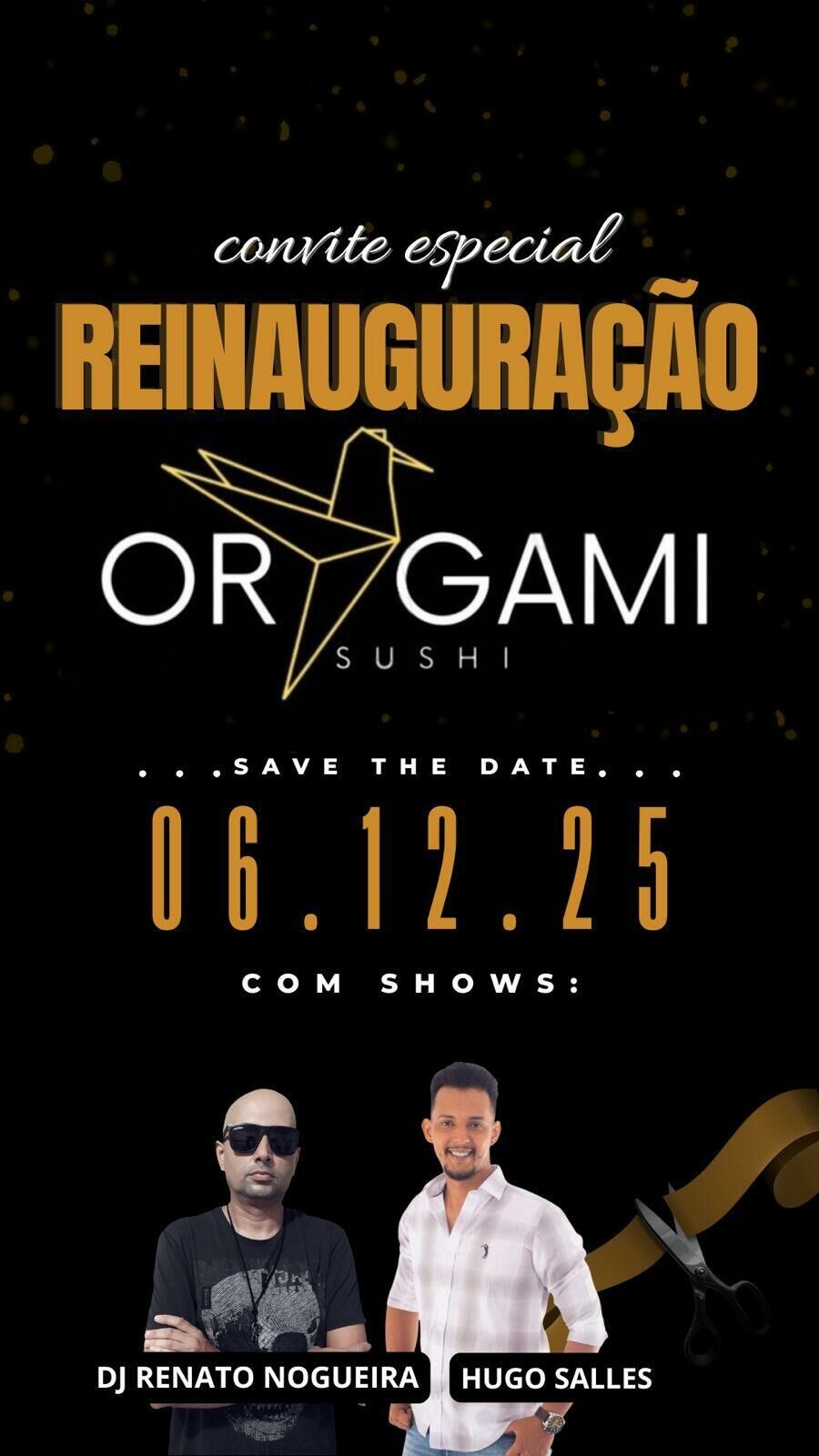 Origami Sushi Reinauguração neste sábado 