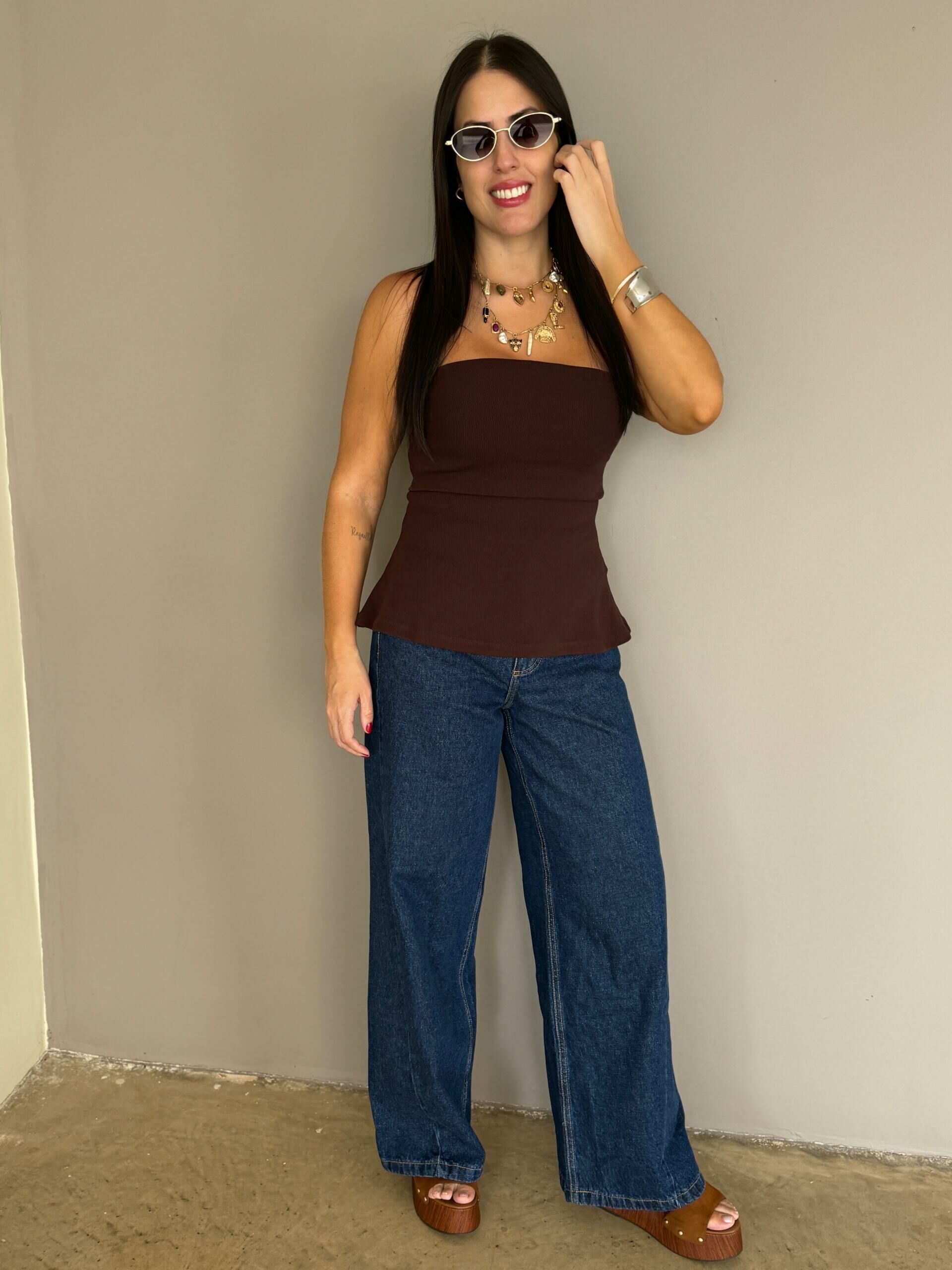 Imagem de Blusa Peplum Andy Marrom