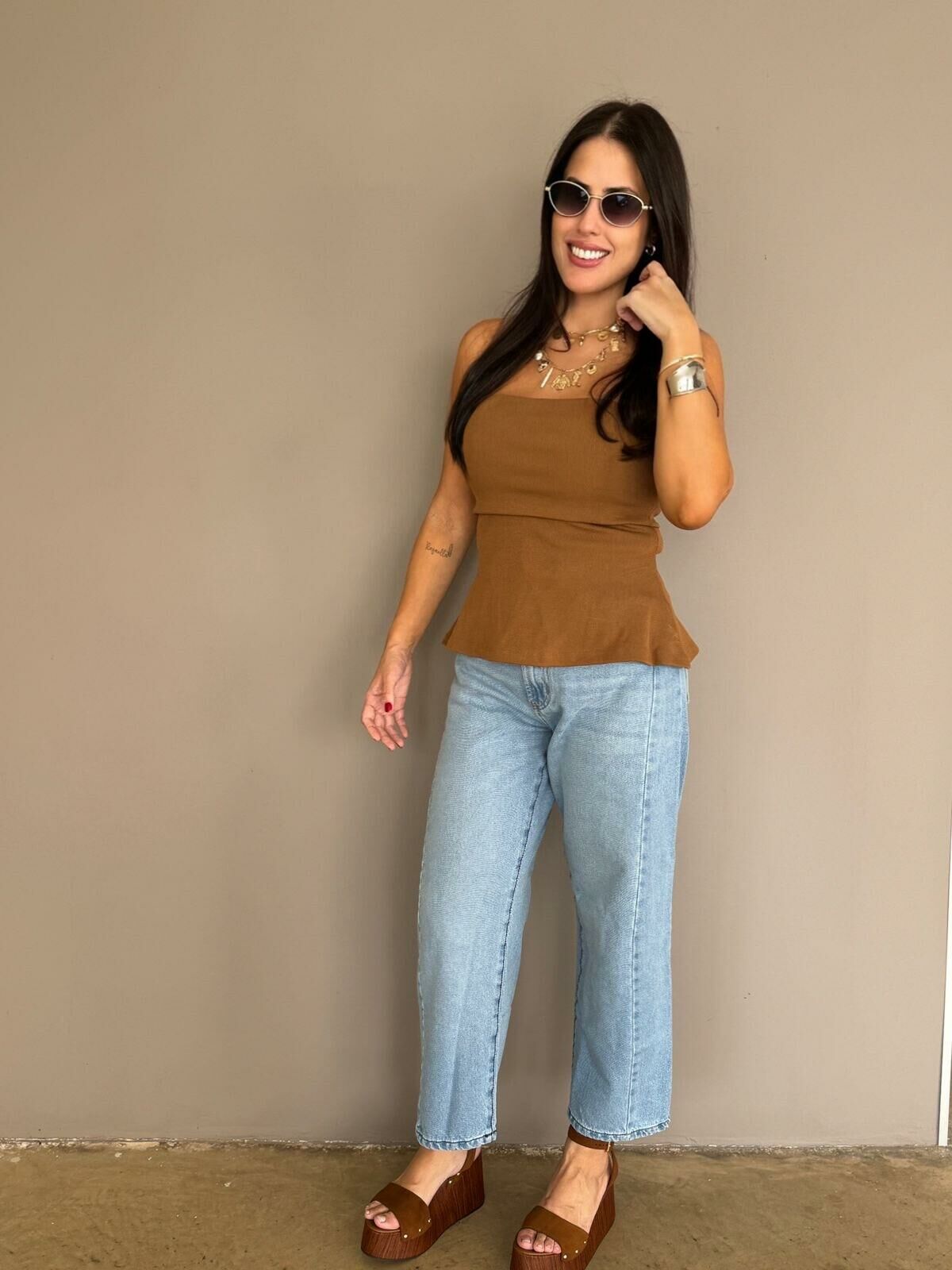 Imagem de Blusa Peplum Andy Caramelo