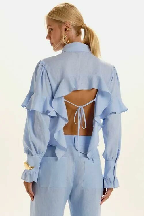 Imagem de Camisa Nadine Azul Cotton Le Blog