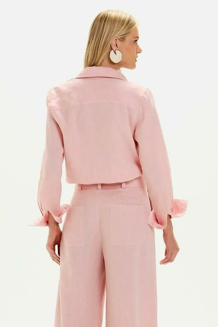 Imagem de Camisa Bia Rosa Plissê Le Blog