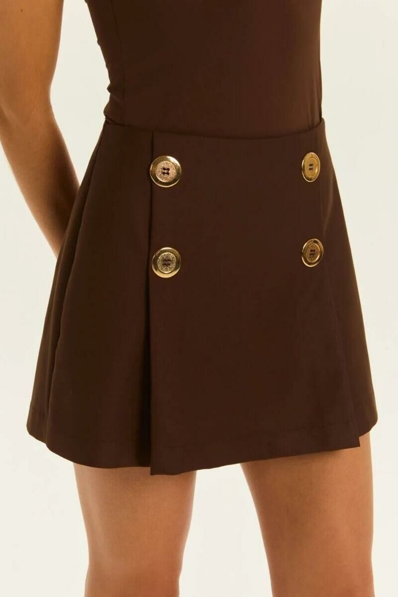 Imagem de Shorts Saia Pâmela Marrom Coffee Le Blog