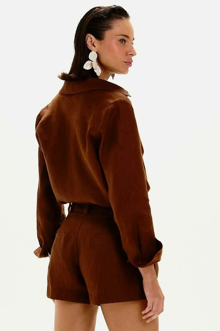 Imagem de Camisa Bia Marrom Pareô Le Blog