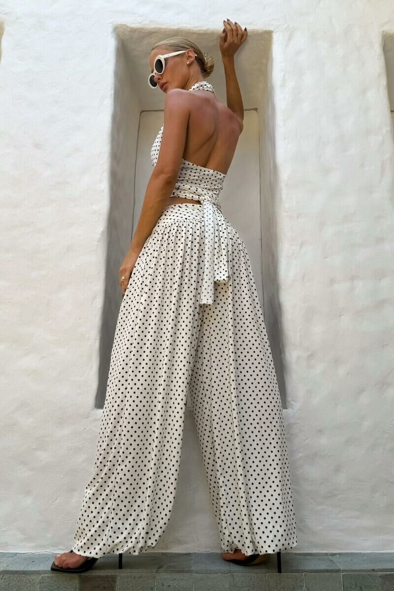 Imagem de Calça Jogger Fluida Com Cós Franzido Barra Ajustada Off White Poás Zen