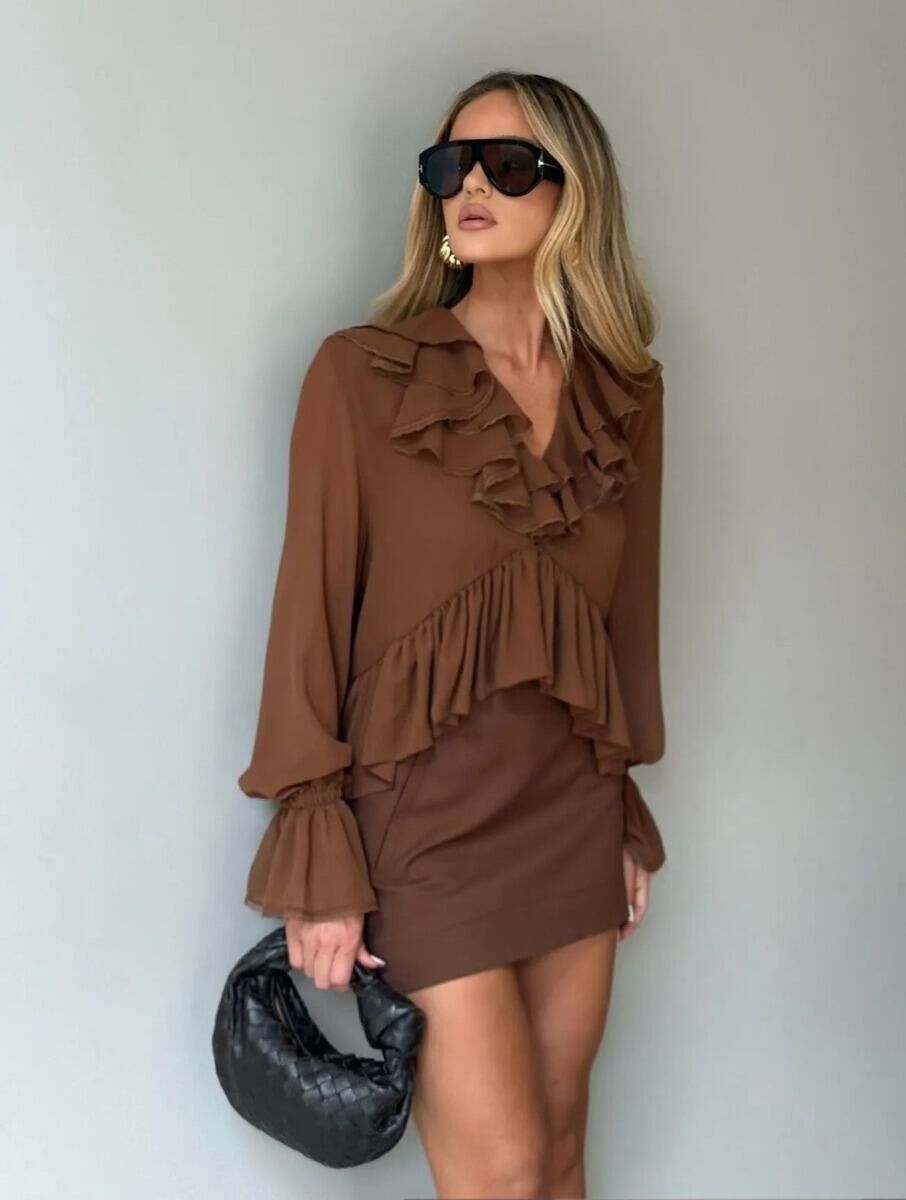 Imagem de Saia Elis Marrom Cloude