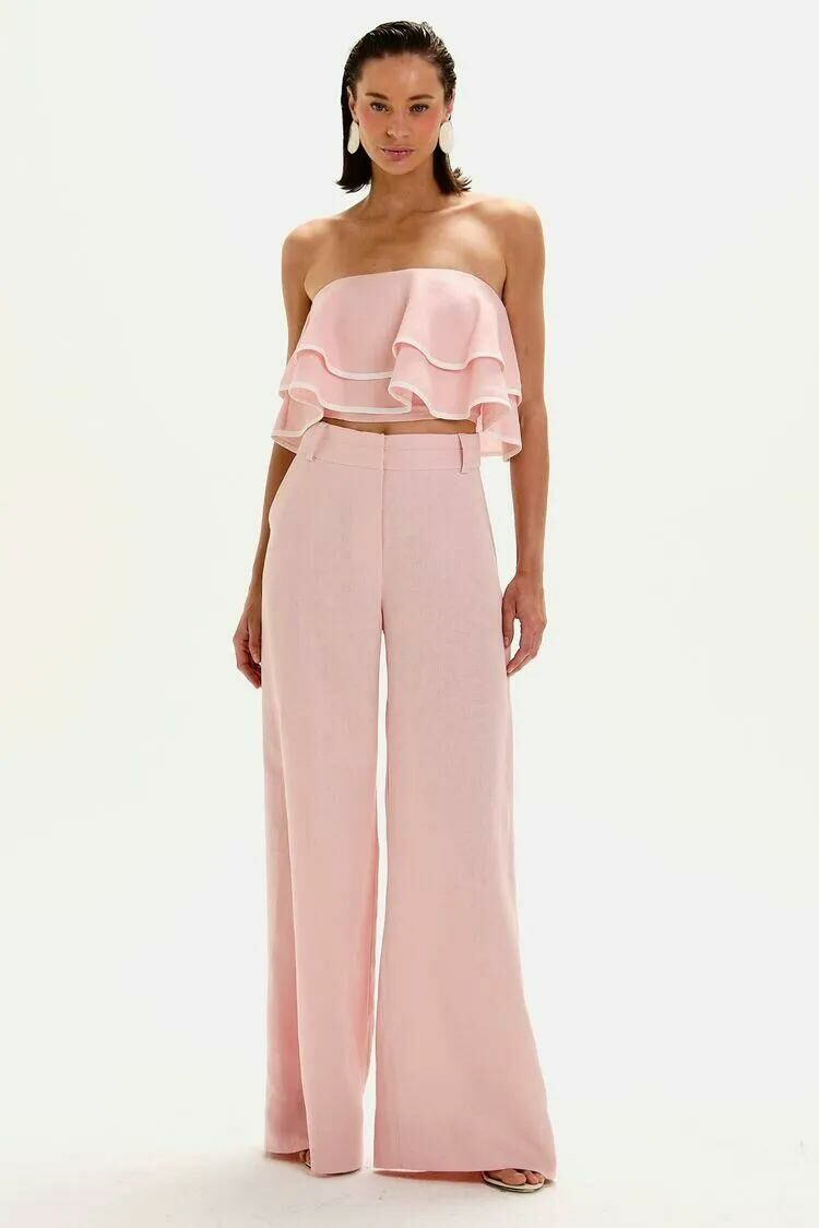 Imagem de Calça Bia Rosa Plissê Le Blog