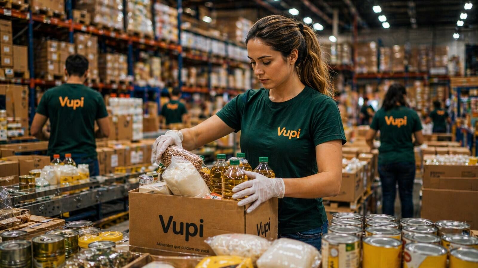 Carrinho de compras com frutas e verduras