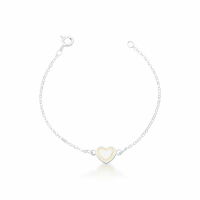 Imagem de PULSEIRA KIDS COM PINGENTE DE CORAÇÃO BEGE - PRATA 925
