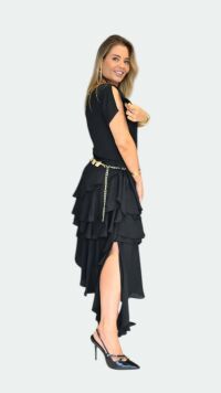 Imagem adicional 2 do item Blusa Assimétrica Bia Boho Chic com Alça e Manga - Elegância e Estilo em Cada Detalhe