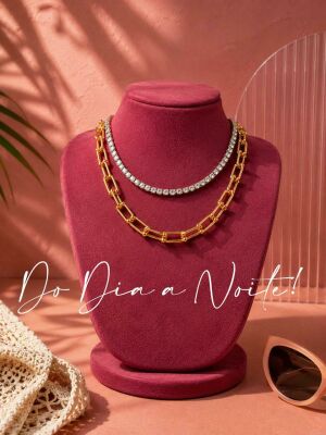 Imagem adicional 1 do item Colar Vogue Dourado