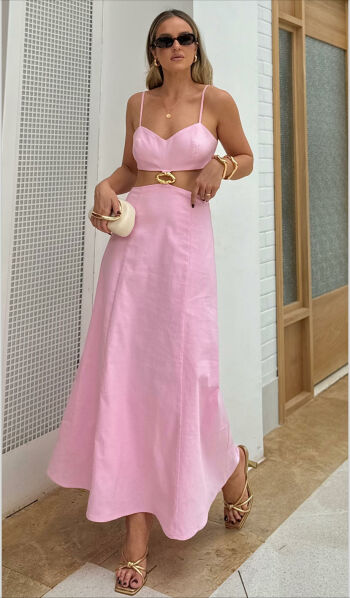 Imagem de Vestido Midi Cut Out Rosa - Nuki