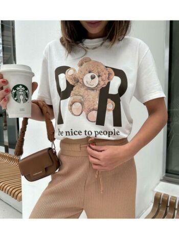 Imagem de T-shirt estonada urso básica marca Petit Rose