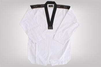 Imagem de Dobok Canelado Adulto Branco com Gola Preta – A4