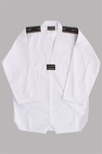 Imagem de Dobok Canelado Branco com Gola Branca – M1