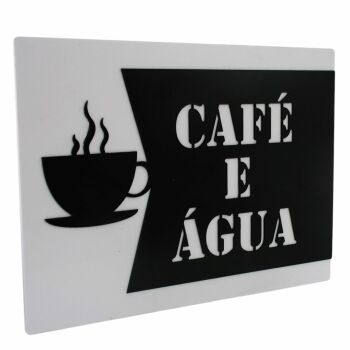 Imagem de Placa de Identificação - Café e Água