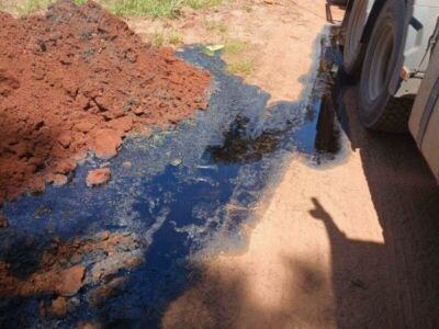 Imagem da notícia Rompimento de válvula em carreta derrama 460 litros de ácido sulfúrico em MS