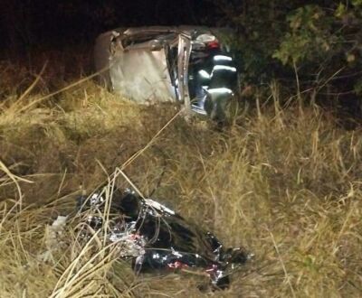 Imagem da notícia Motorista morre e namorada fica ferida em capotamento na BR-359, em Coxim